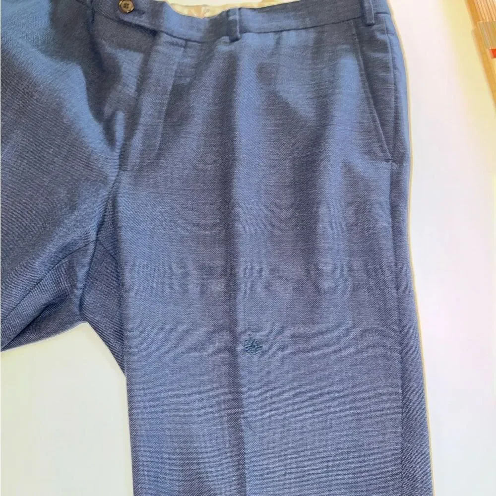 Suitsupply Havana Blue Hopsack Wool Suit 44S Reda Fabric Pants 37x28 As-Is